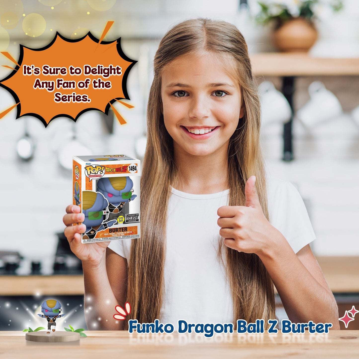 Burter #1494 Funko Pop! Animation Dragon Ball Z - Approx. 4 3/4" Collectible Glows In The Dark Entertainment Earth Exclusive Limited Edition Vinyl Figure