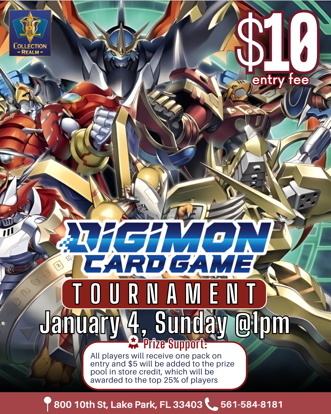 Digimon Card Game Tournament – January 4 (Sunday, 1:00 PM)