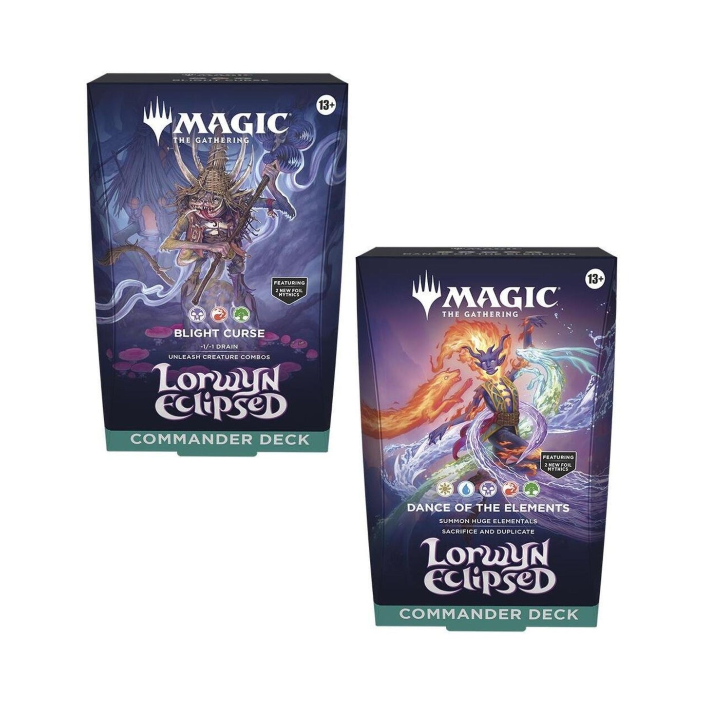 Magic: The Gathering TCG Lorwyn Eclipsed Commander Decks Set of 2 - Blight Curse and Dance Of The Elements