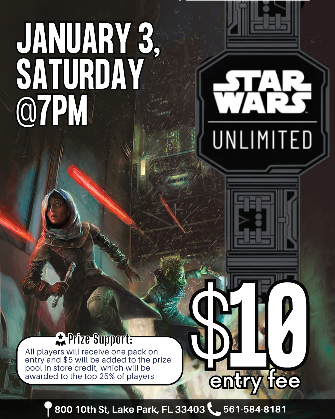 Star Wars Unlimited TCG – January 3 (Saturday, 7:00 PM)