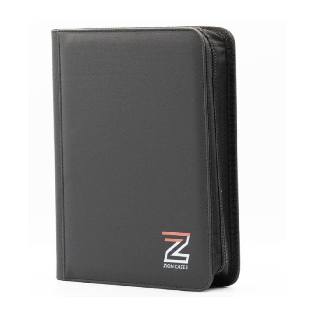 Zion Cases Diamond Texture Toploader Binder Black 4 Pocket Trading Card Album