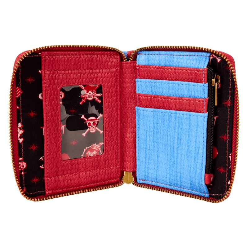Jolly Roger Zip-Around Faux Vegan Leather Wallet (6x4") - NYCC Exclusive Limited Edition Loungefly One Piece Luffy - Pack of 1