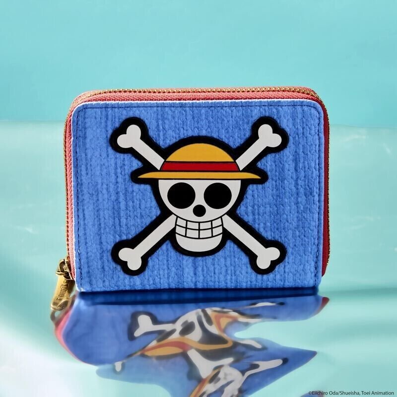 Jolly Roger Zip-Around Faux Vegan Leather Wallet (6x4") - NYCC Exclusive Limited Edition Loungefly One Piece Luffy - Pack of 1