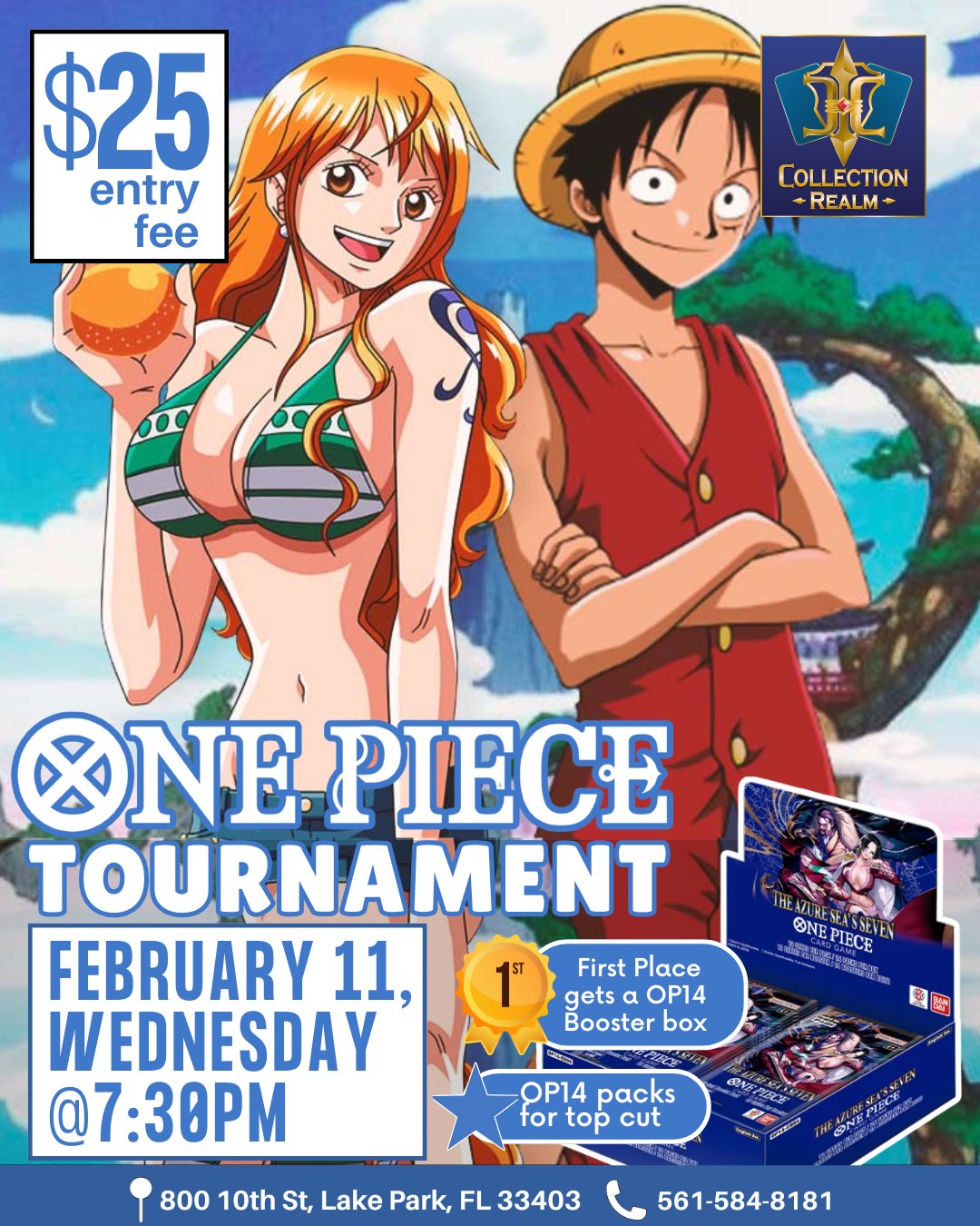 One Piece Trading Card Game Tournament – Feb 11 (Wed) 7:30 PM