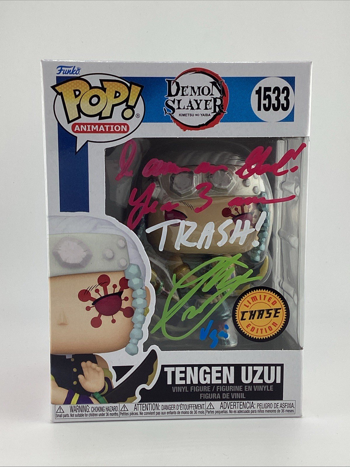 Funko Pop! Demon Slayer -Tengen Uzui CHASE - Signed By Ray Chase *JSA* #1533