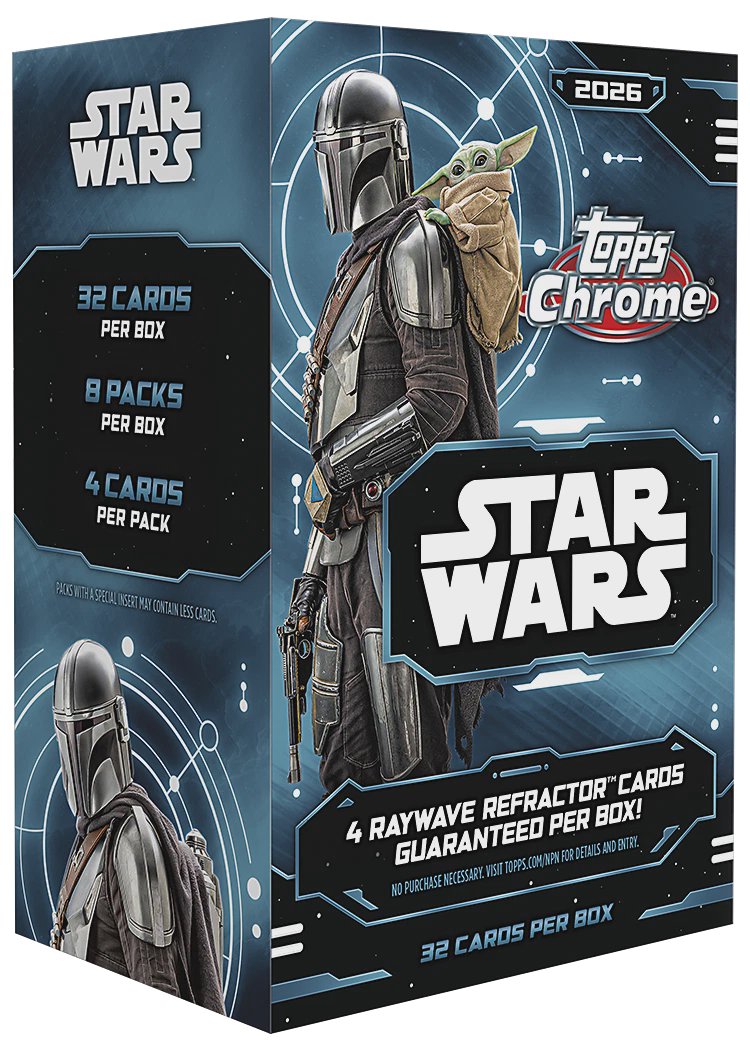 2026 Topps Chrome Star Wars Blaster Box Trading Cards Chrome Refractors Inserts Collectible