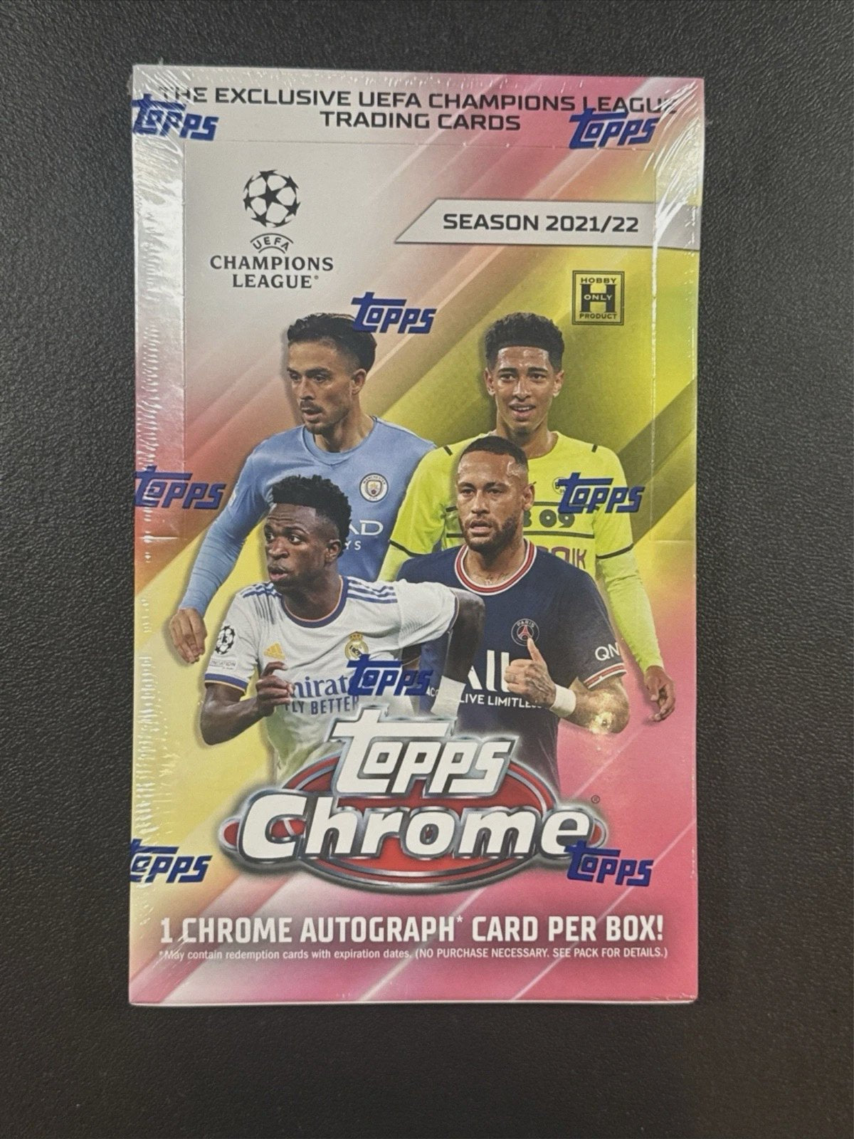 Topps Chrome UEFA Champions League Soccer 2021-22 Hobby Box – Sealed Trading Card Box with 72 Cards, Rookie Cards, Inserts, Parallels & Serial-Numbered Cards