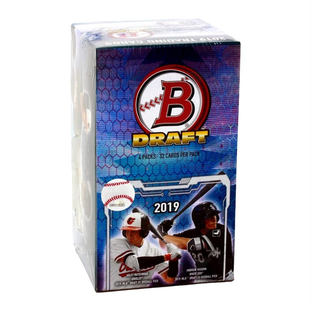 2019 Bowman Draft Baseball Asia Edition Hobby Box, 4 Packs, 32 Cards Per Pack, 1 On-Card Chrome Autograph Per Box, MLB Draft Prospects & Collectible Baseball Cards