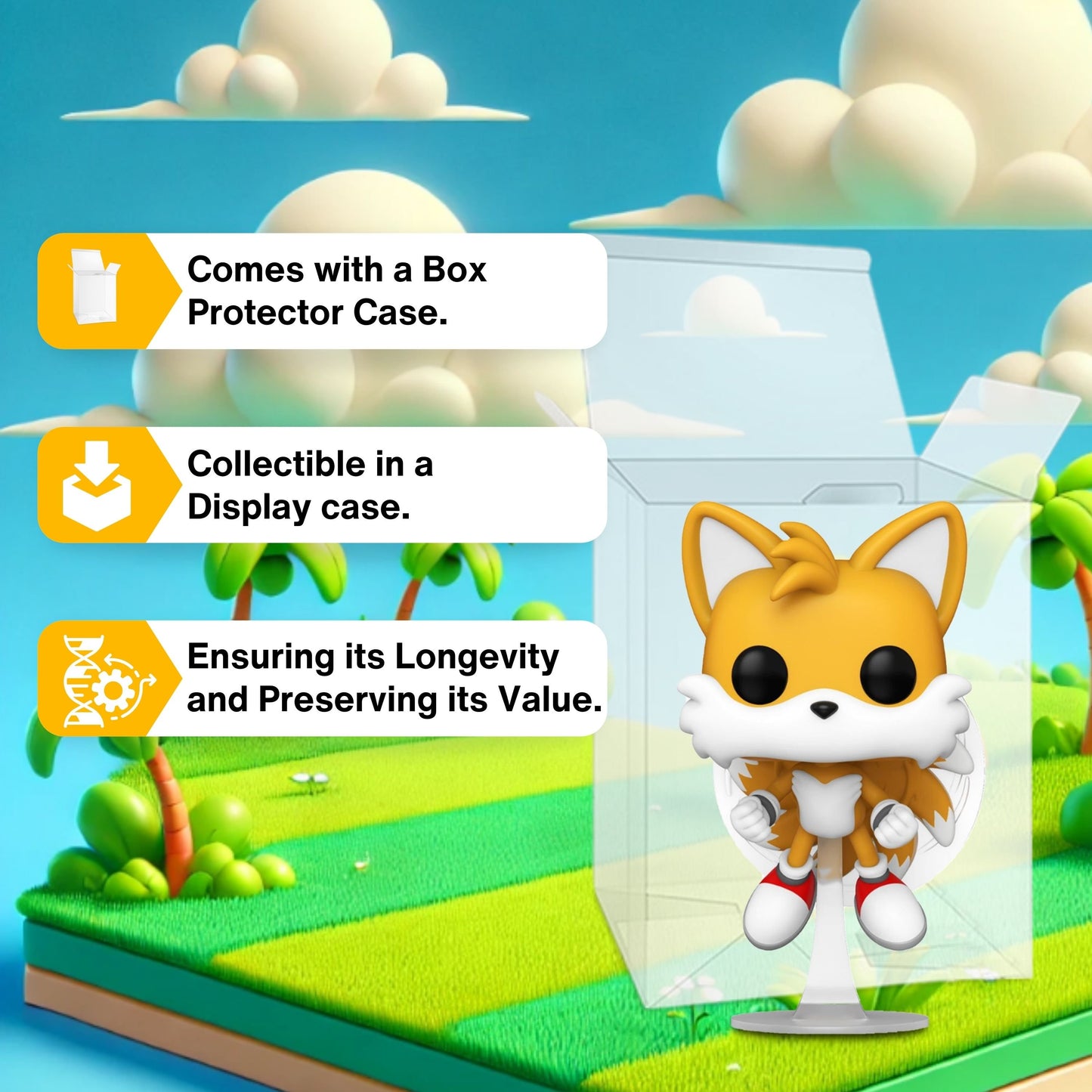 Tails Funko Pop! Games Sonic The Hedgehog- Specialty Series Exclusive Vinyl Figure #978 with Display Box Protector Case