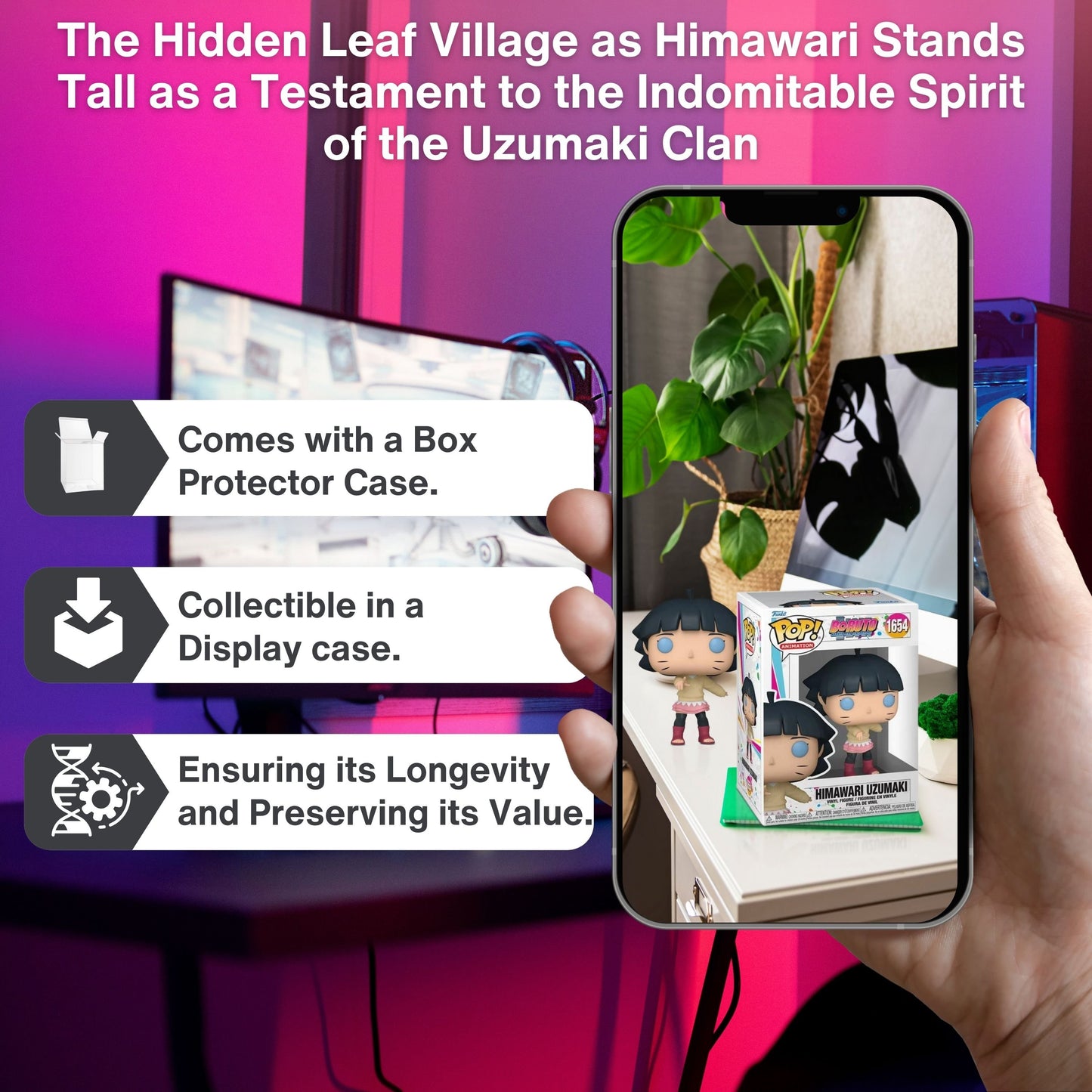 Himawari Uzumaki Funko Pop! Animation Boruto - Naruto Next Generations - Approx. 4" Collectible Vinyl Figure #1654 with Display Box Protector Case