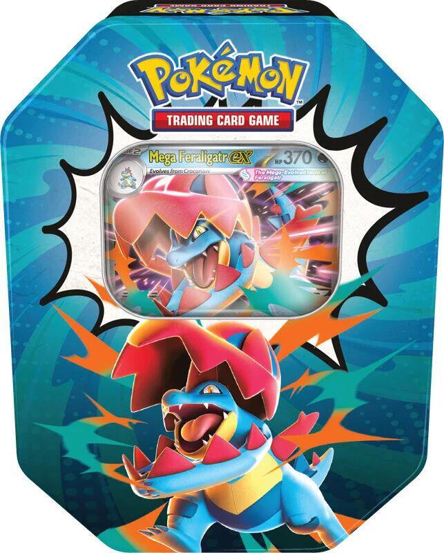 Pokemon Ascended Heroes Mega Feraligatr Ex Tin