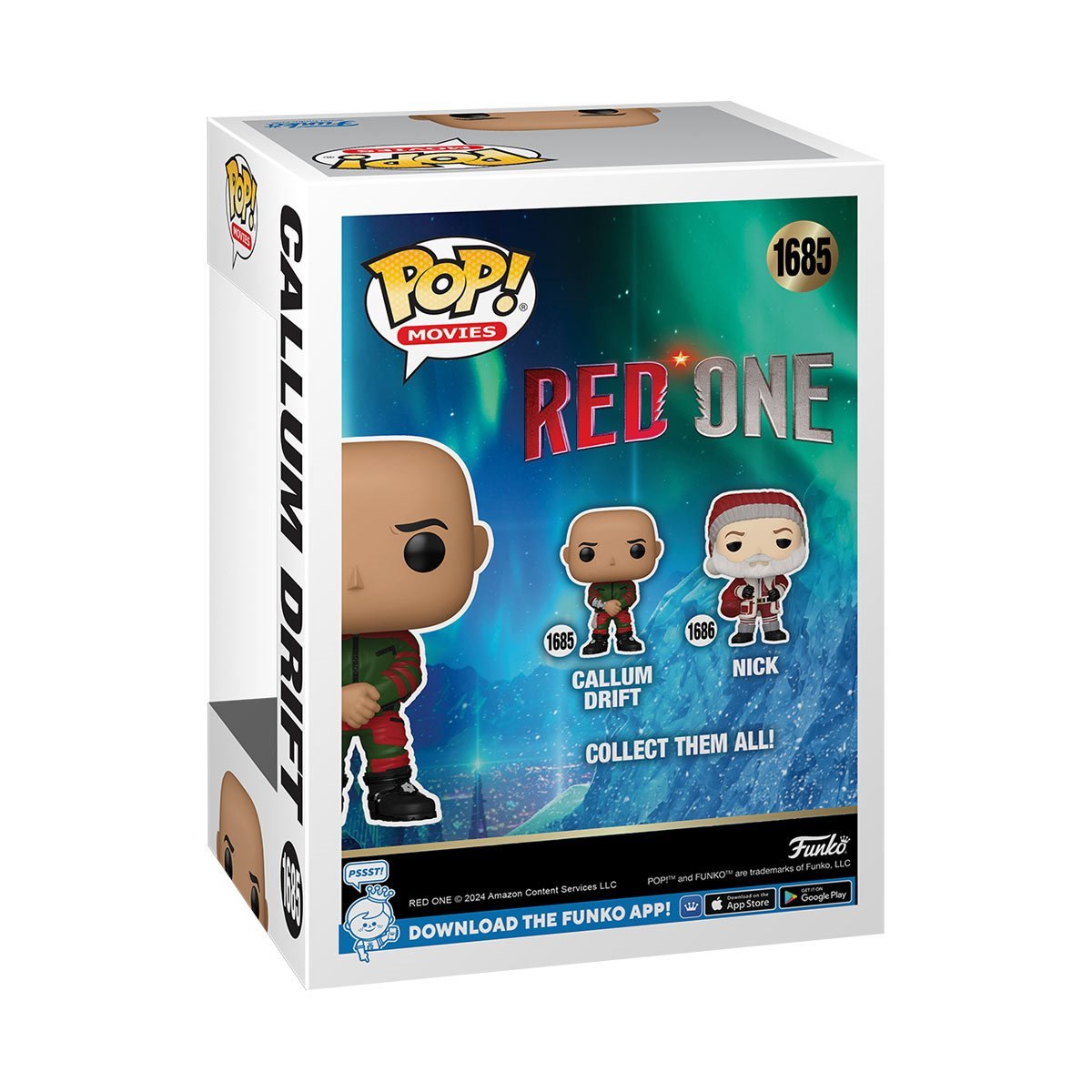 Red One Funko Pop! Movies Set of 2 (Nick #1686, Callum Drift #1685) Collectible Vinyl Figures