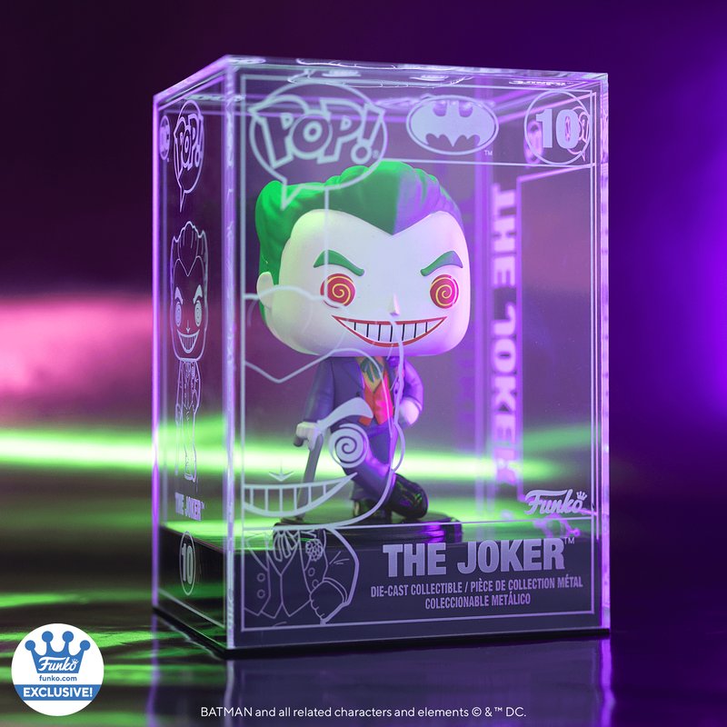 The Joker Funko Pop! DC Batman - Approx. 4.15" Die-Cast Exclusive Collectible Figure #10 with Acrylic Case
