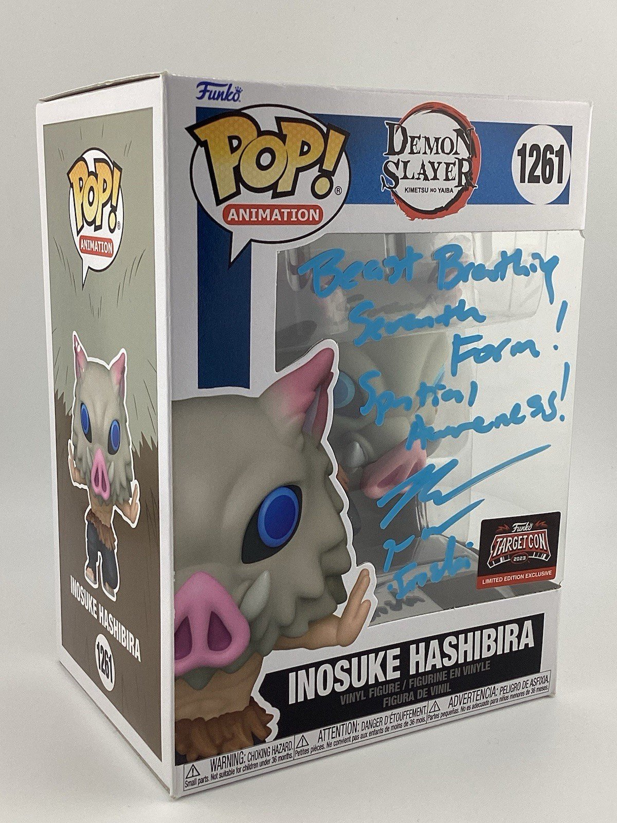 Funko Pop! Demon Slayer: Kimetsu no Yaiba - Inosuke Hashibira -Signed Bryce P