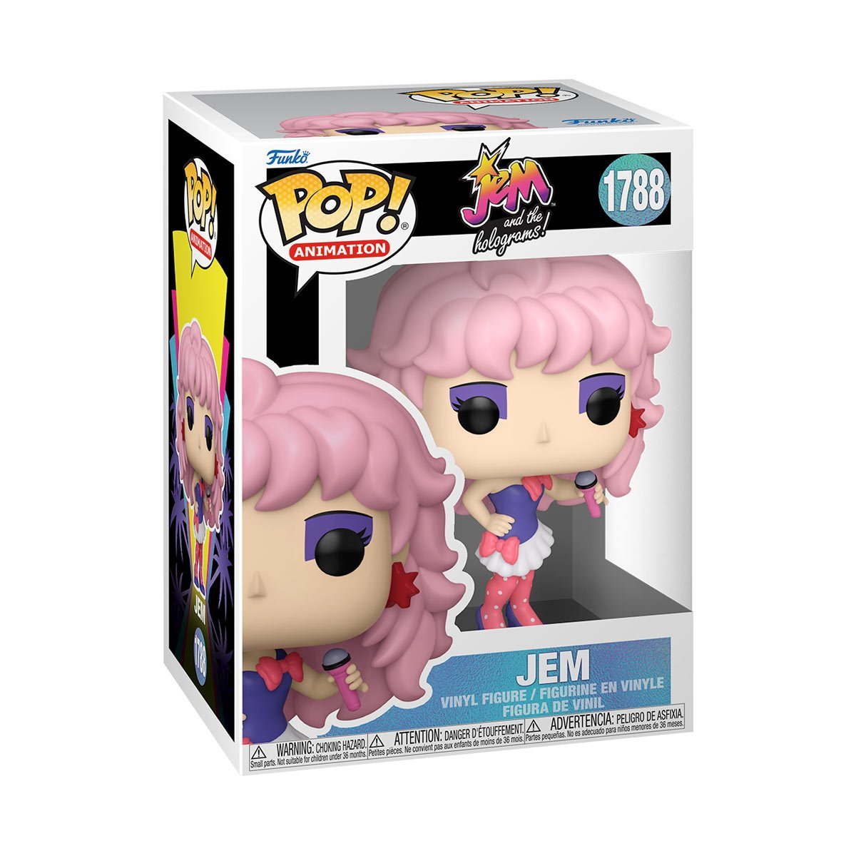 Funko Pop! Animation Jem and the Holograms Pack of 5 (Synergy #1791, Shana Elmsford #1790, Benton #1789, Jem #1788, and Aja Leith #1787) Collectible Vinyl Figures