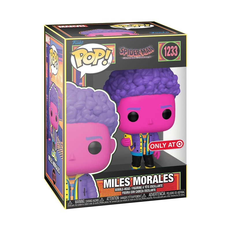 Miles Morales with Cell Phone (Black Light) #1233 Funko Pop! Spider-Man: Across the Spider-Verse - Target Exclusive Approx. 4.6" Collectible Vinyl Figure