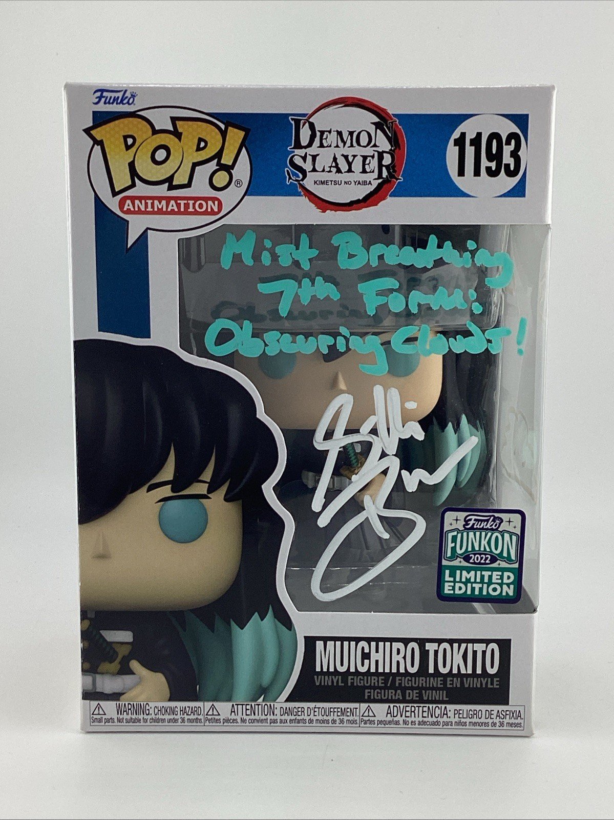 Funko Pop! Muichiro Tokito #1193 - 2022 Funkon LE - Signed By Griffin Burns