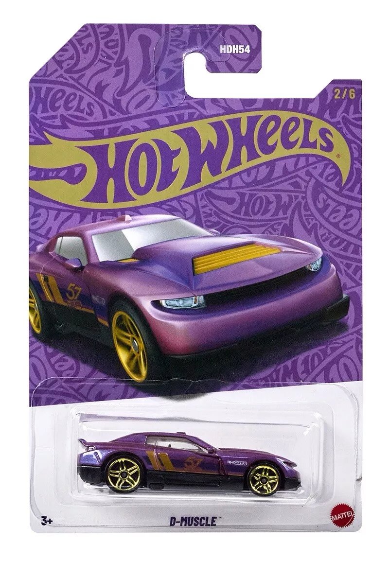 D-Muscle 2/6 Hot Wheels Pearl and Chrome Vehicle 2025 Mix 1 - 1:64 Scale Die-Cast Collectible Toy Car