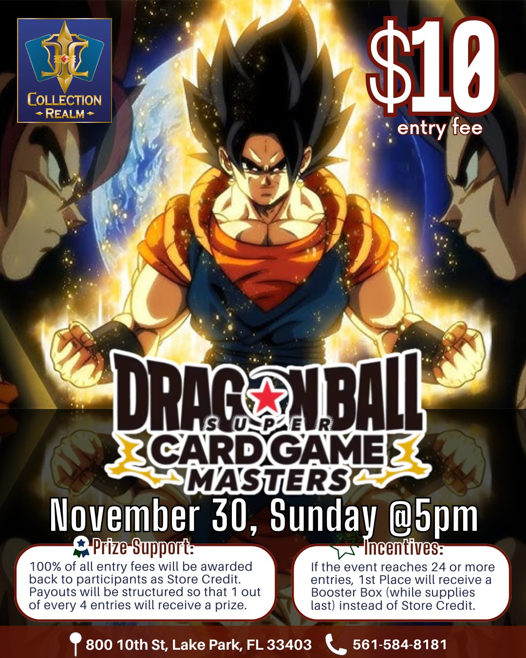 Dragon Ball Super Card Game – Masters Tournament – Sunday, November 30, 5:00 PM
