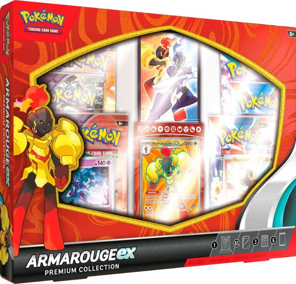 Pokémon TCG Armarouge ex Premium Collection Box – Promo Cards, 6 Booster Packs, Sleeves & Accessories