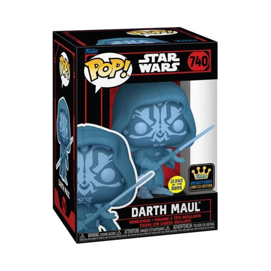 Darth Maul Funko Pop! Star Wars - Specialty Series Limited Edition - Collectible Glows In The Dark Vinyl Figure #740 with  Display Box Protector Case