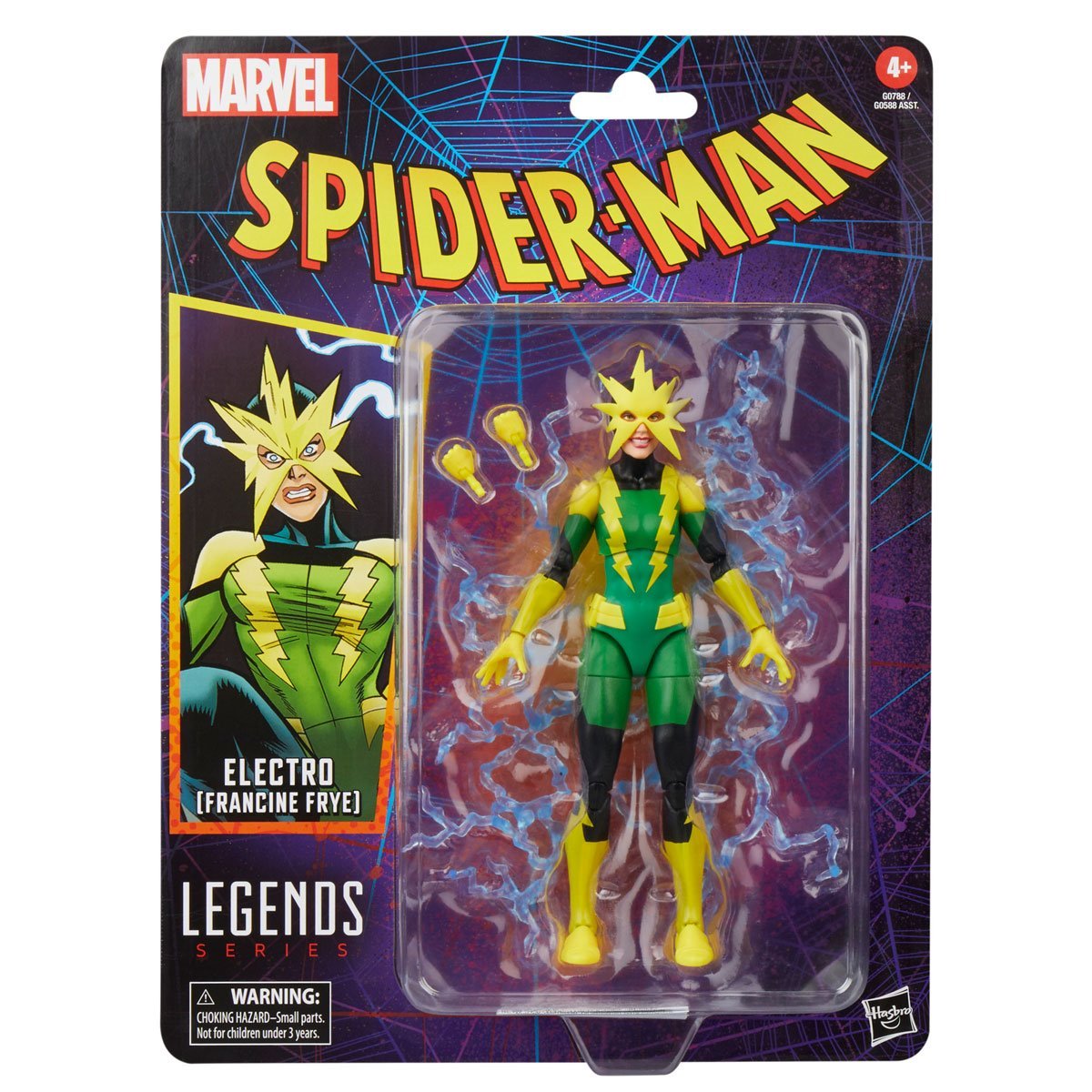 Electro (Francine Frye) Marvel Legends Series Spider-Man - Collectible 6 Inch Action Figure by Hasbro