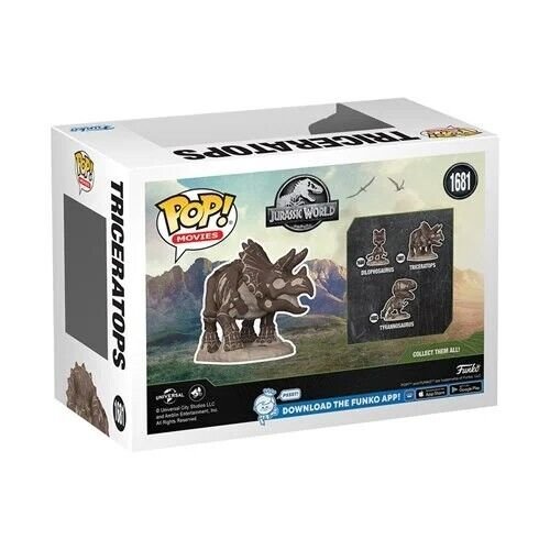 Triceratops Funko Pop! Movies Jurassic Park Fossil - Collectible Vinyl Figure #1681 with Box