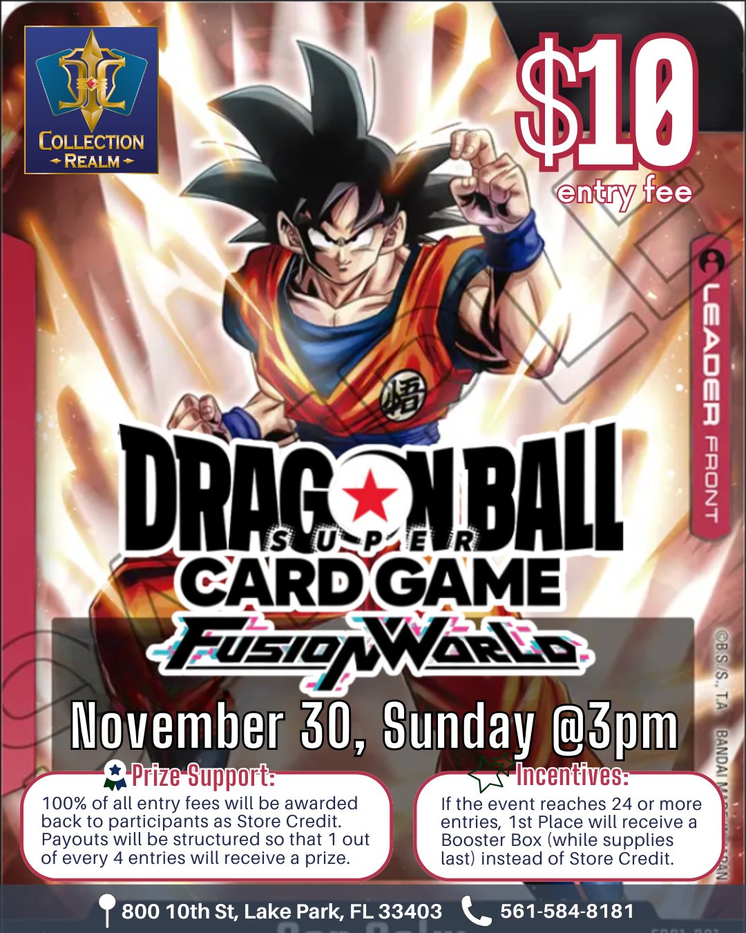 Dragon Ball Super Card Game – Fusion World Tournament – Sunday, November 30, 3:00 PM