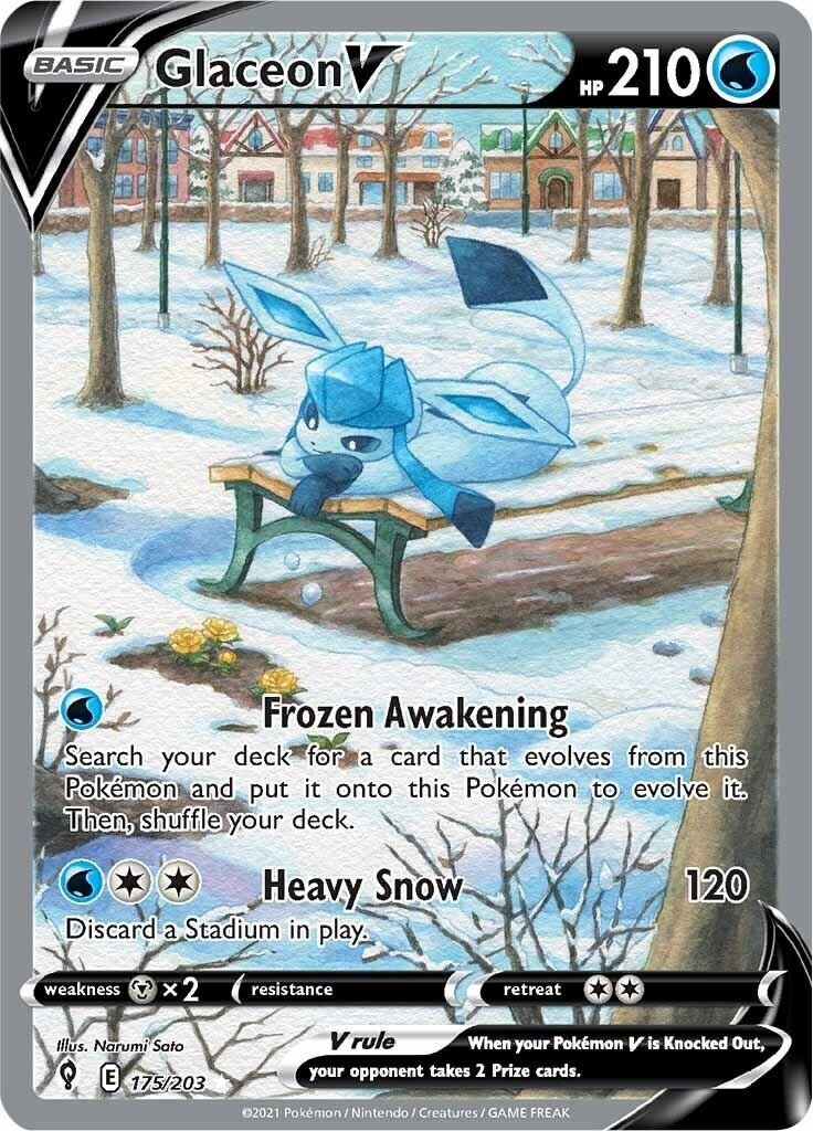 Pokemon TCG - Glaceon V (Alternate Full Art) 175/203 SWSH07 PSA 10