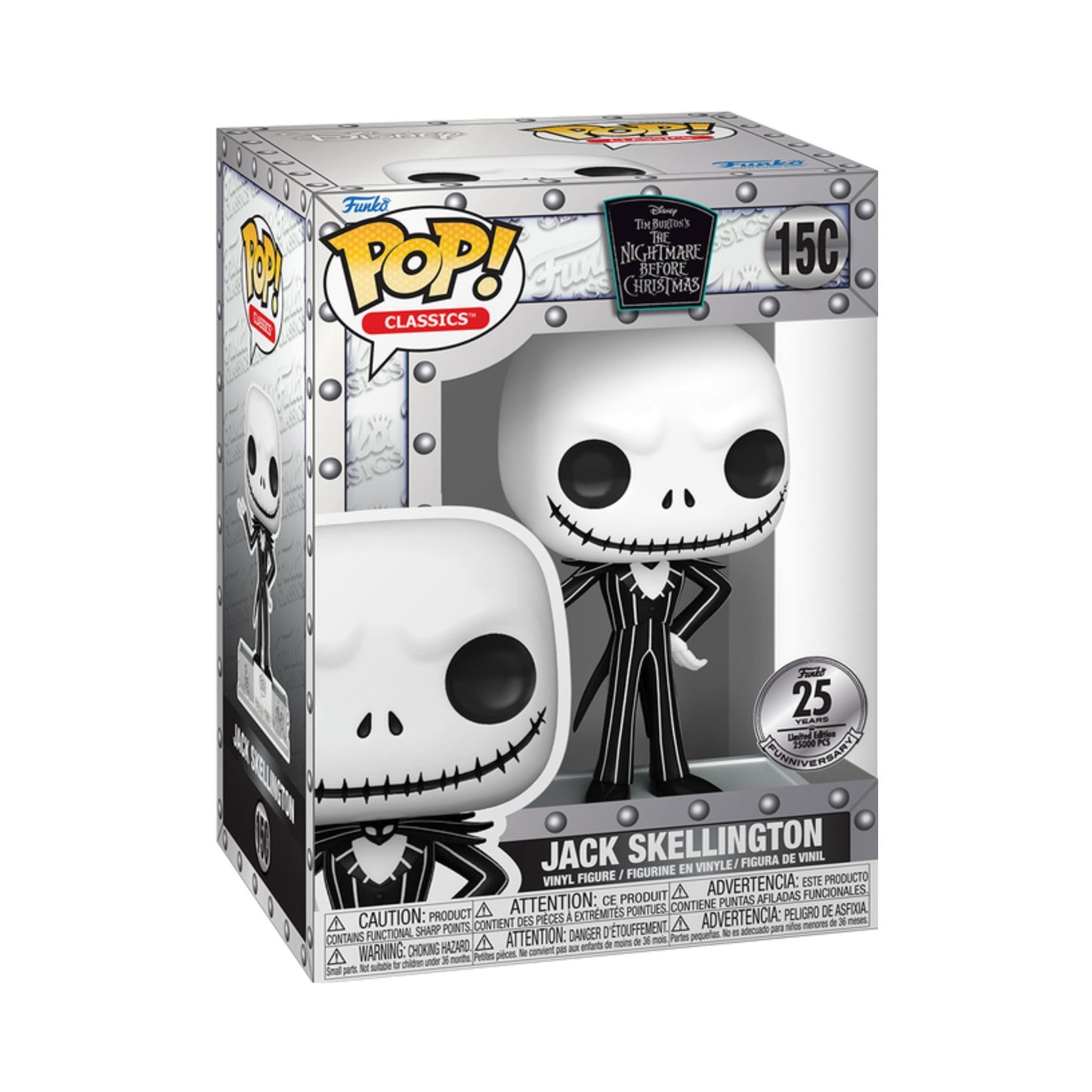 Jack Skellington #15C Funko Pop! Classic Disney Tim Burton's The Nightmare Before Christmas - 25th Funniversary Limited Edition - Approx. 4.65" Collectible Vinyl Figure