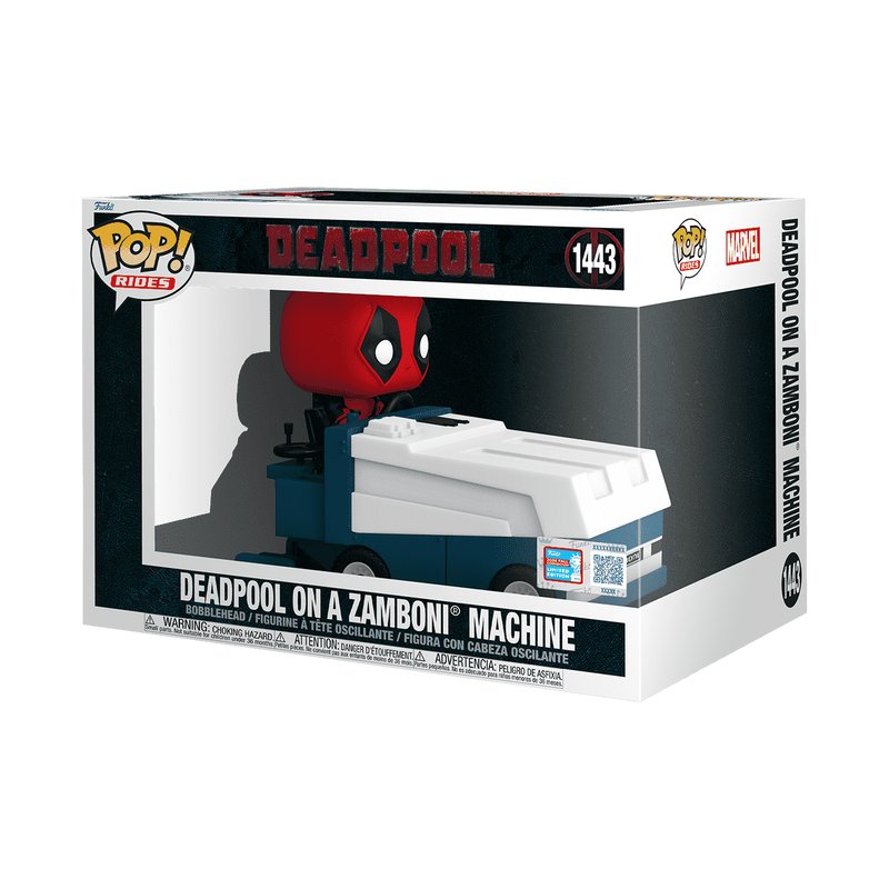 Deadpool on a Zamboni Machine #1443 Funko Pop! Rides Super Deluxe Marvel - 2024 NYCC SHARED Exclusive - Approx. 4.95" Collectible Bobblehead Figure