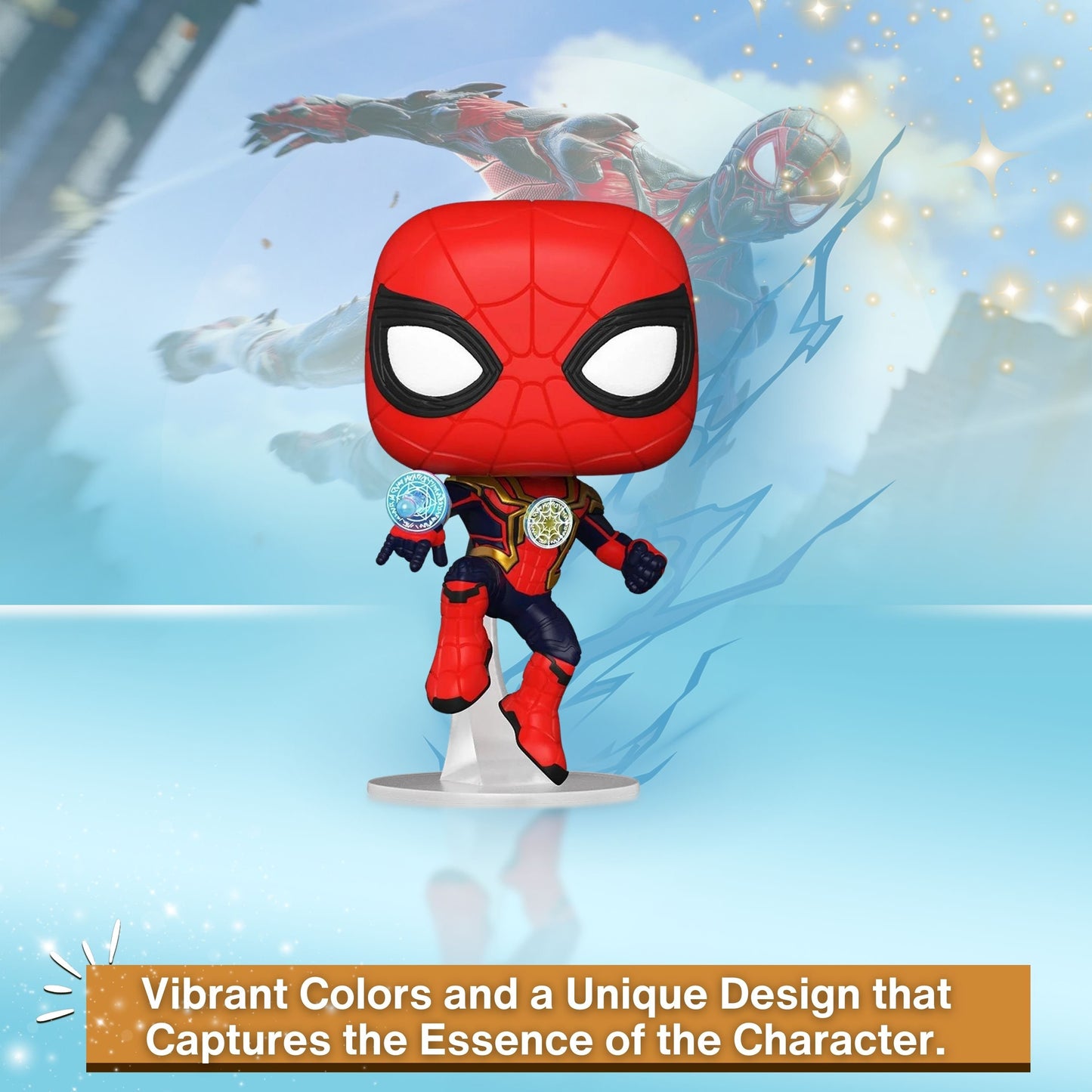 Spider-Man Integrated Suit Funko Pop! Marvel Studios Spider-Man No Way Home - Approx. 3 3/4" Collectible Bobble-Head Figure #913 with Display Box Protector Case