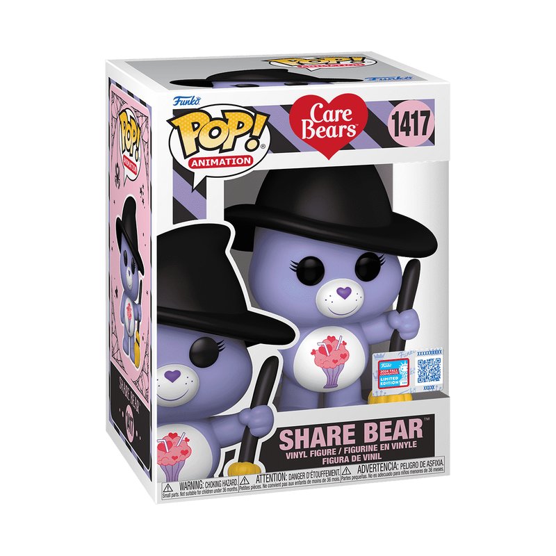 Share Bare #1417 Funko Pop! Animation Care Bears - NYCC 2024 Exclusive Shared Sticker - Approx. 4.8" Collectible Vinyl Figure