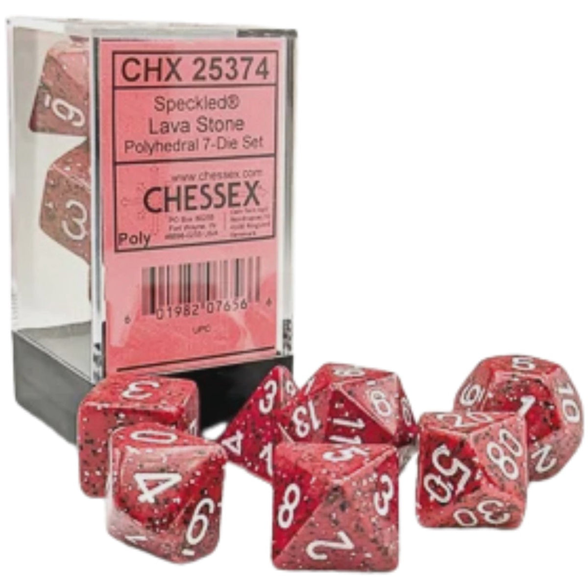 Chessex Dice 7-Die Speckled - Lava Stone