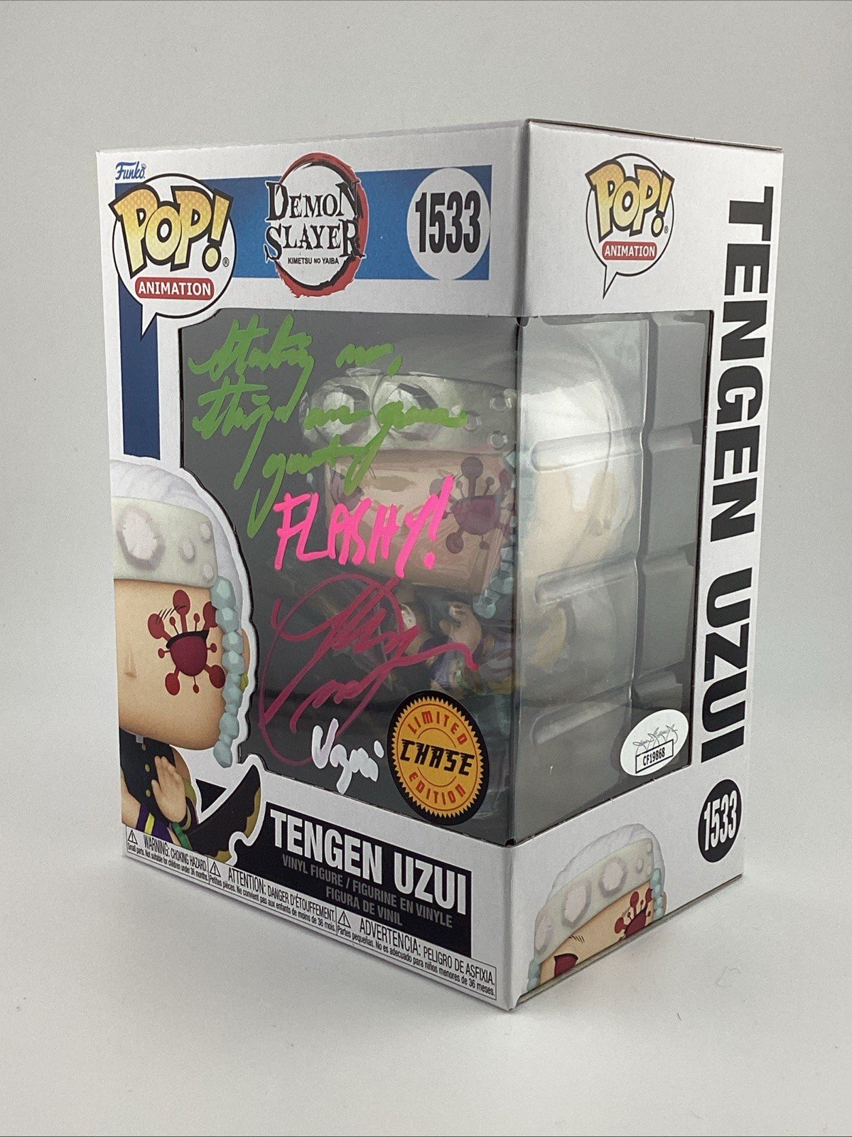 Funko Pop! Demon Slayer -Tengen Uzui CHASE - Signed By Ray Chase *JSA* #1533