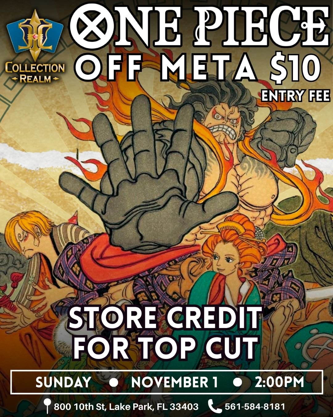 One Piece – Off-Meta Trading Card Game Event – November 1 2026 (Sunday) 2:00 PM