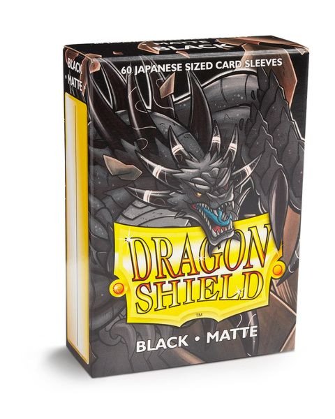 Dragon Shield Japanese Matte Black Card Sleeves, 60 Count, Polypropylene Trading Card Protectors for Yu-Gi-Oh! and Cardfight!! Vanguard