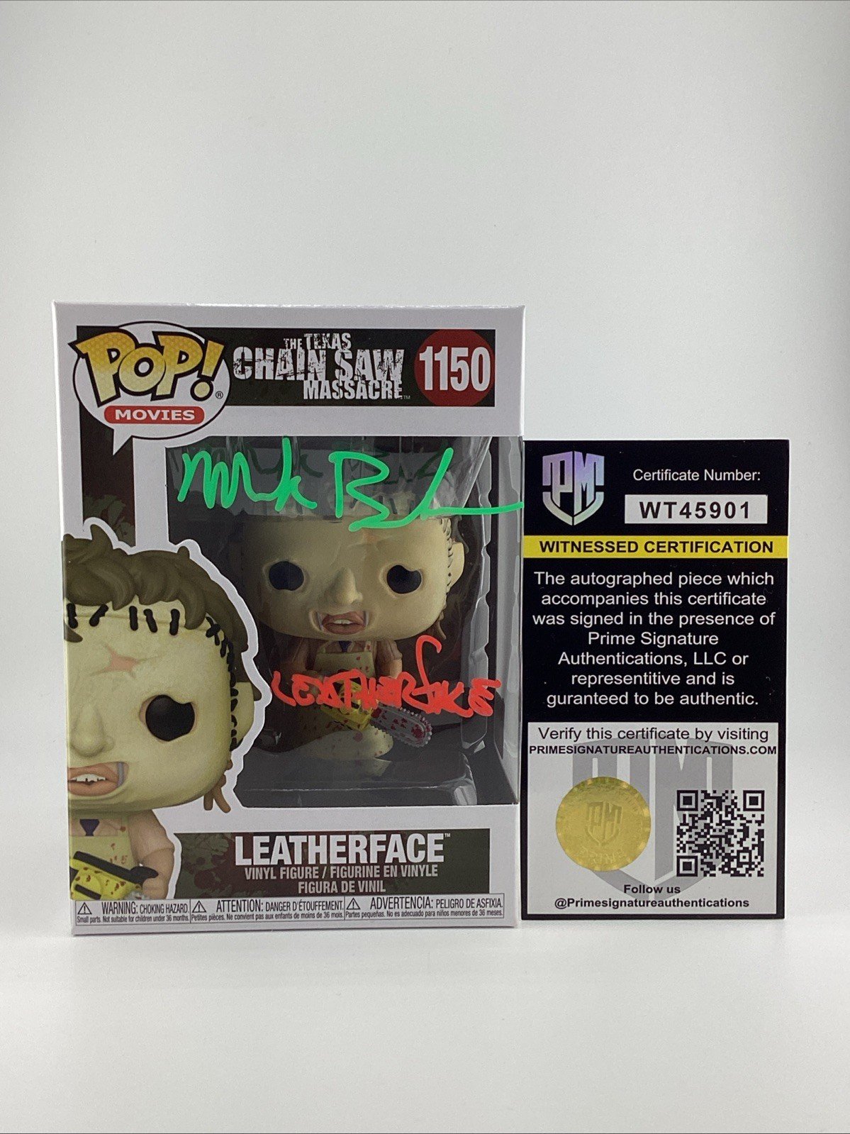 Funko Pop! Vinyl: Texas Chainsaw Massacre -Leatherface #1150 Signed Mark Burnham