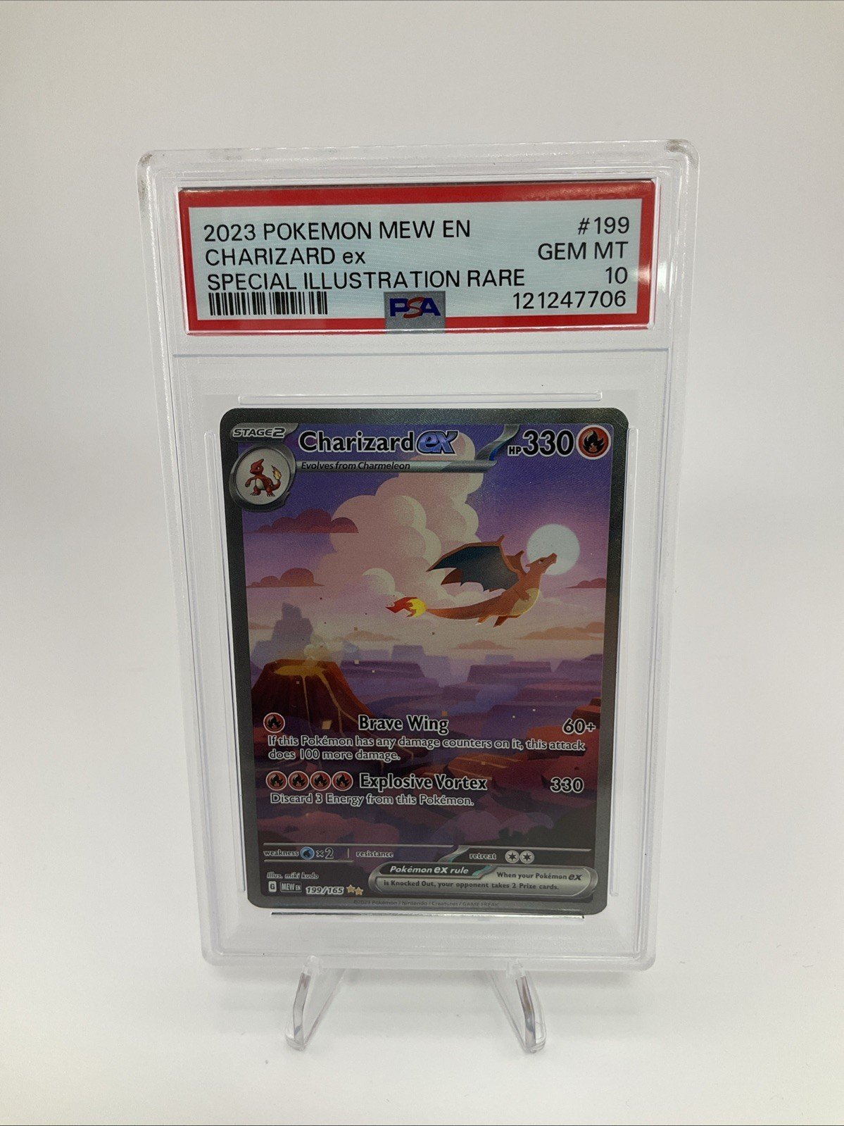 2023 POKEMON MEW EN-151 SPECIAL ILLUSTRATION RARE #199 CHARIZARD EX PSA 10