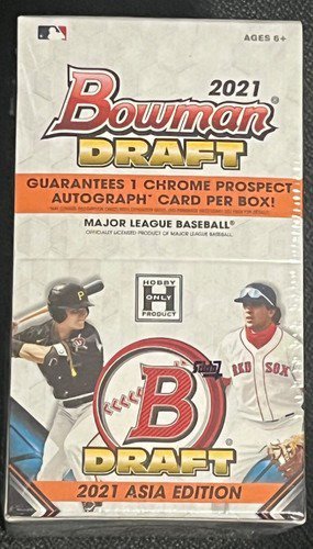 2021 Bowman Draft Baseball ASIA Edition Hobby Box, Factory Sealed Trading Card Box, Baseball Card Collectible for Collectors and Fans