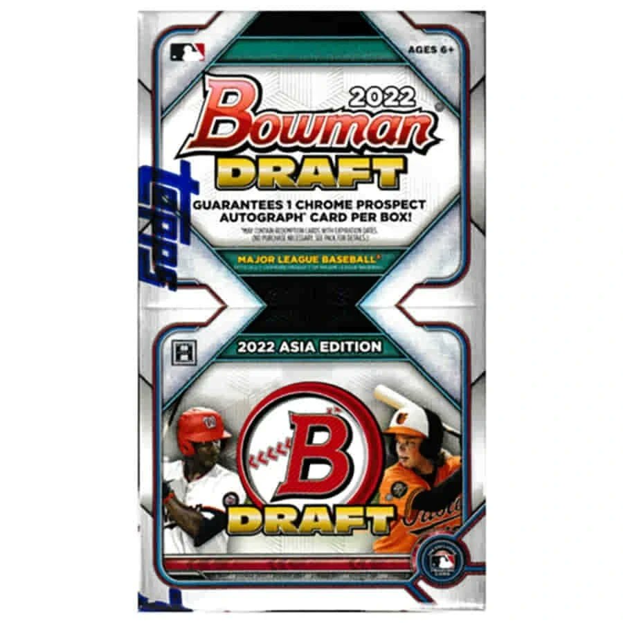 2022 Bowman Draft Baseball Asia Edition Hobby Box – Factory Sealed – 1 Autographed Card & 12 Japan Refractors Per Box – 200-Card Base Set – MLB Draft Prospects & Collectible Trading Cards