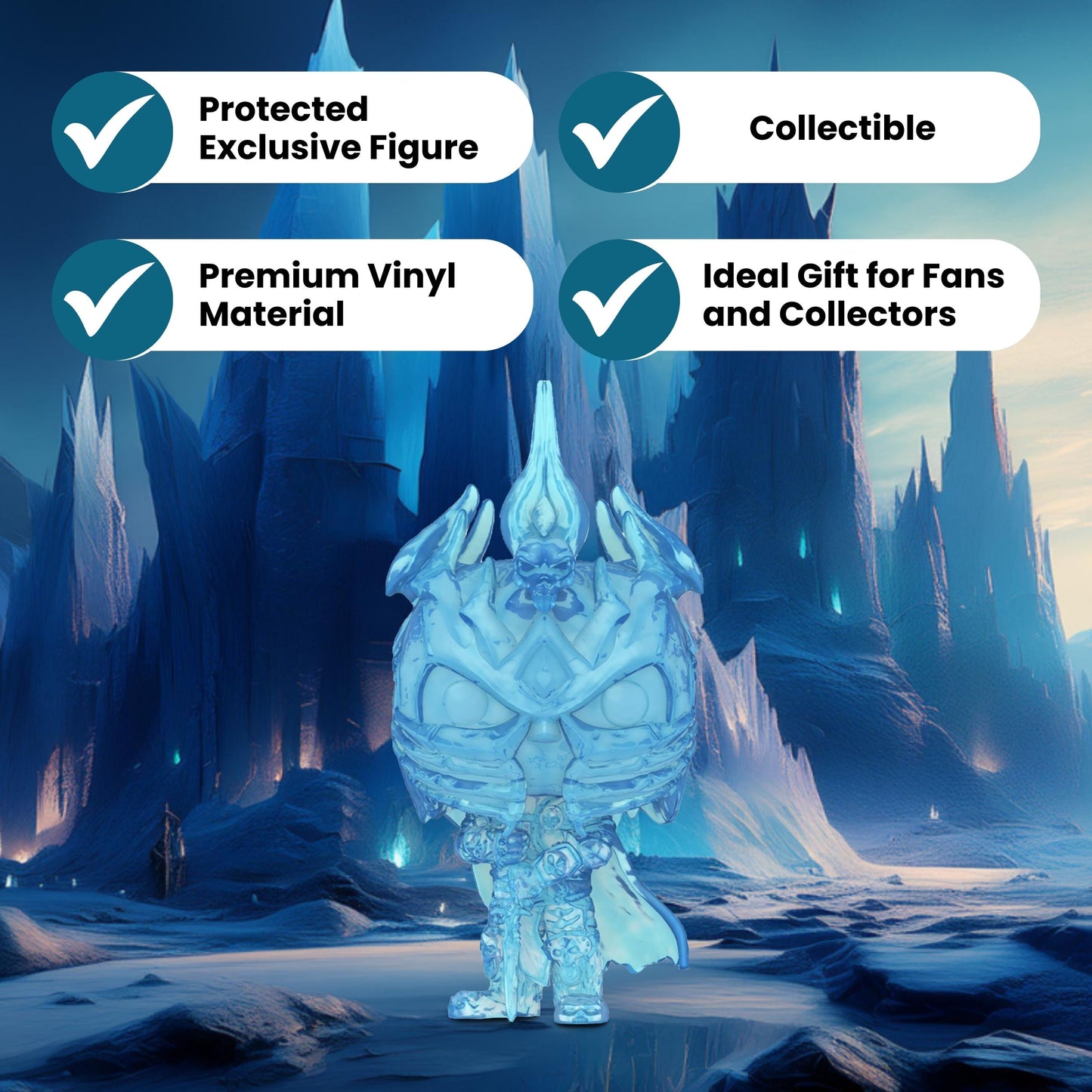 The Lich King Funko Pop! Games: World of Warcraft - Collectible Vinyl Figure #991 with Display Box Protector Case