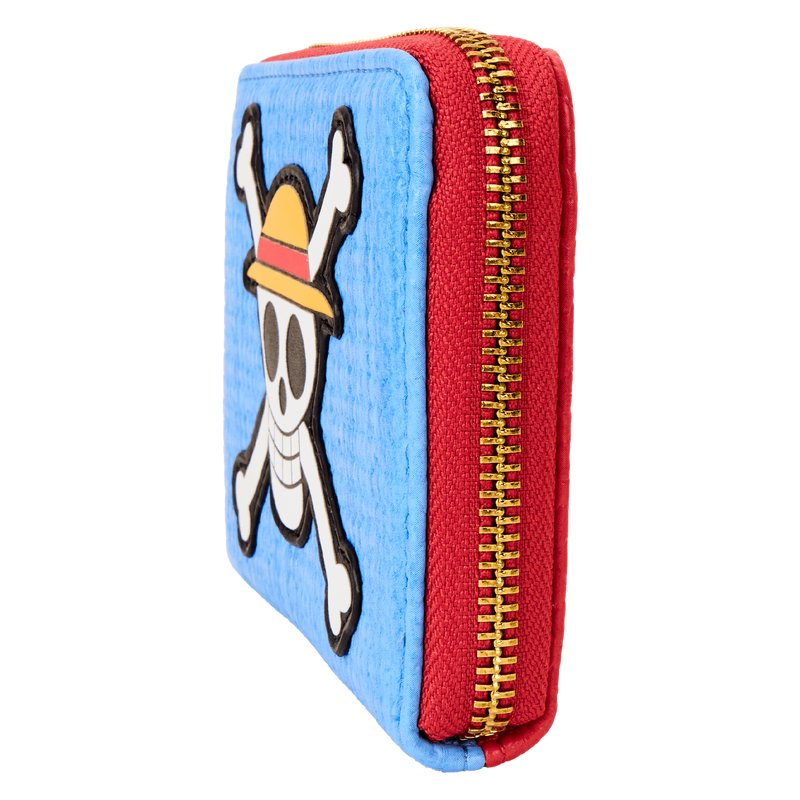 Jolly Roger Zip-Around Faux Vegan Leather Wallet (6x4") - NYCC Exclusive Limited Edition Loungefly One Piece Luffy - Pack of 1