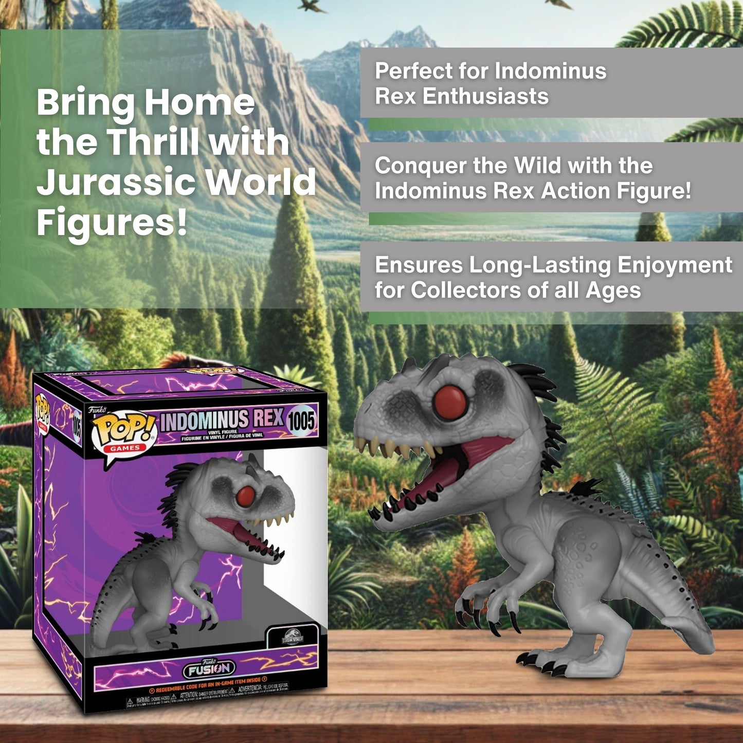 Indominus Rex #1005 Funko Pop! Games Funko Fusion: Jurrasic Park with Exclusive In-Game Item Code - Collectible Vinyl Figure