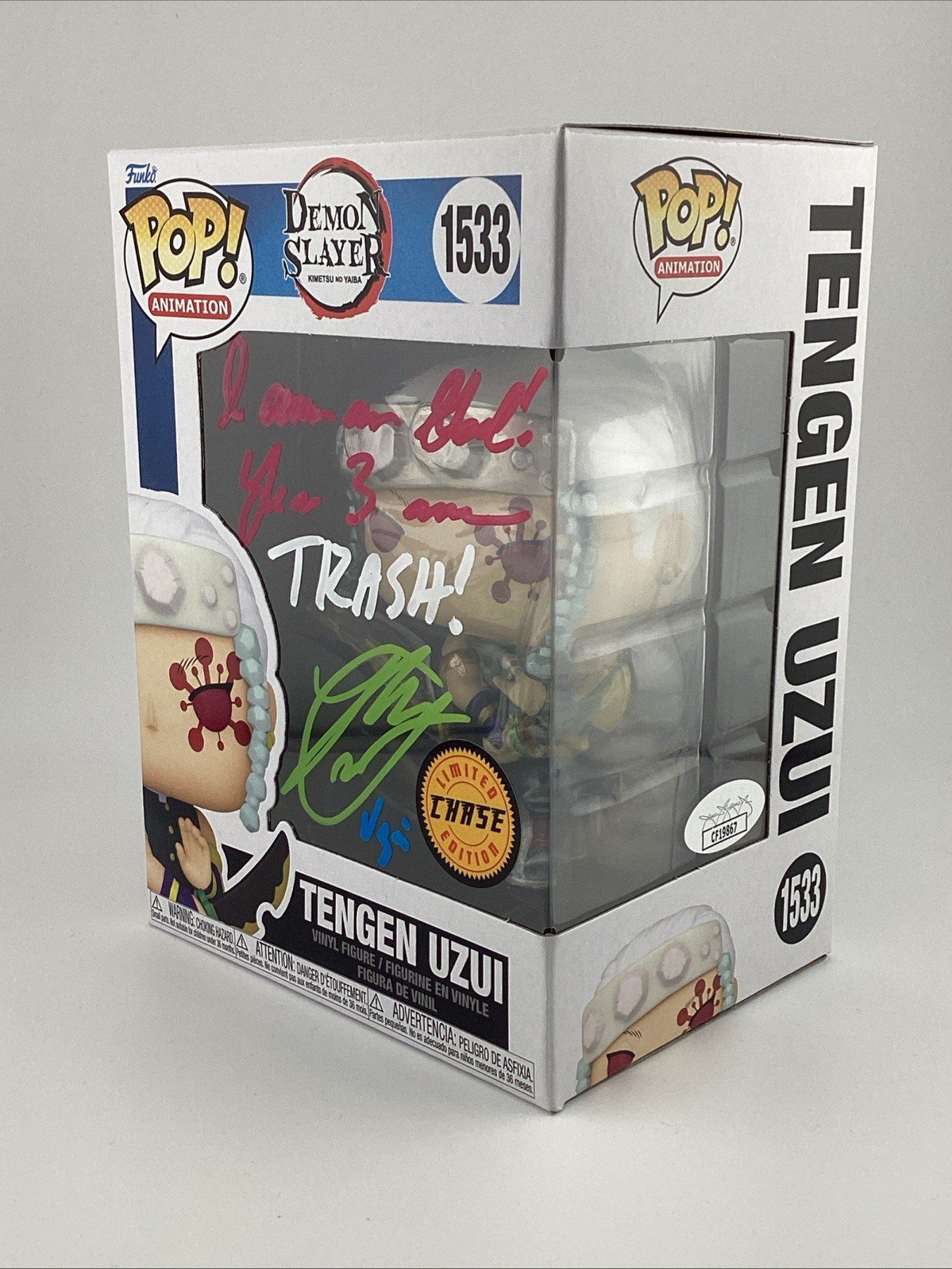 Funko Pop! Demon Slayer -Tengen Uzui CHASE - Signed By Ray Chase *JSA* #1533