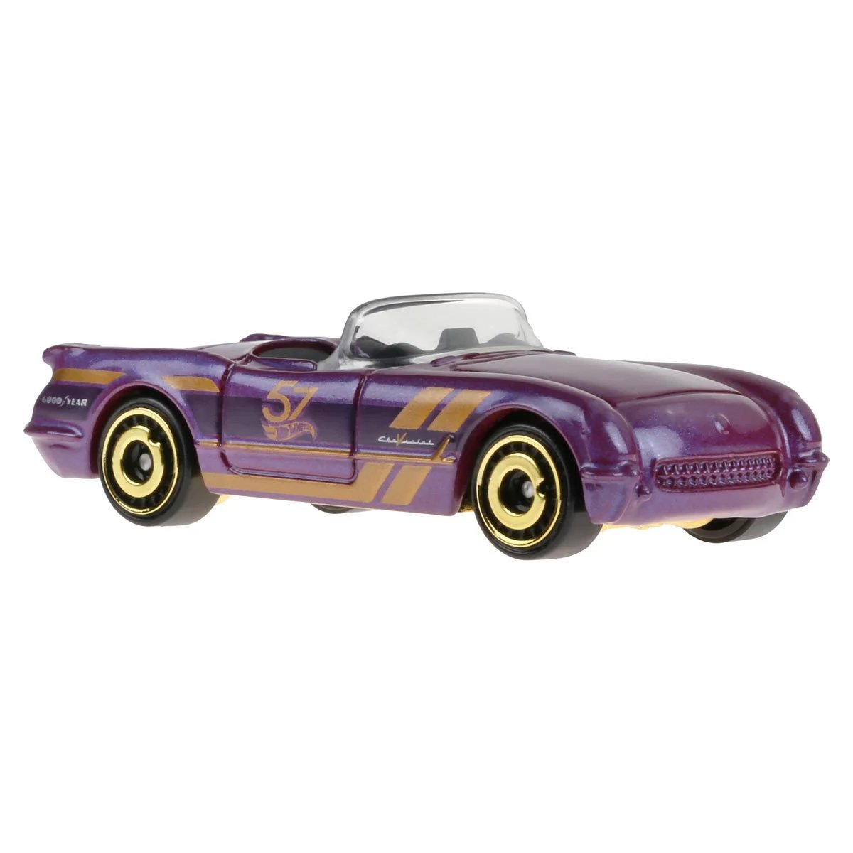 1955 Corvette 4/6 Hot Wheels Pearl and Chrome Vehicle 2025 Mix 1 - 1:64 Scale Die-Cast Collectible Toy Car
