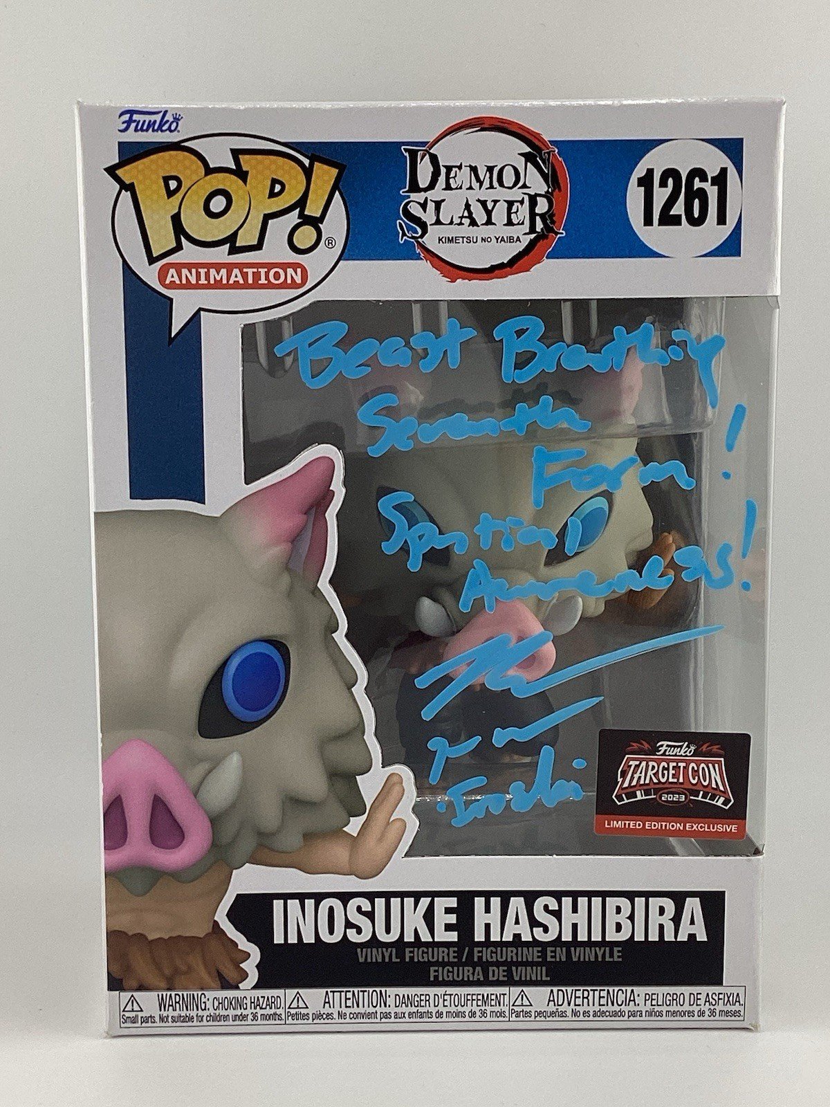 Funko Pop! Demon Slayer: Kimetsu no Yaiba - Inosuke Hashibira -Signed Bryce P