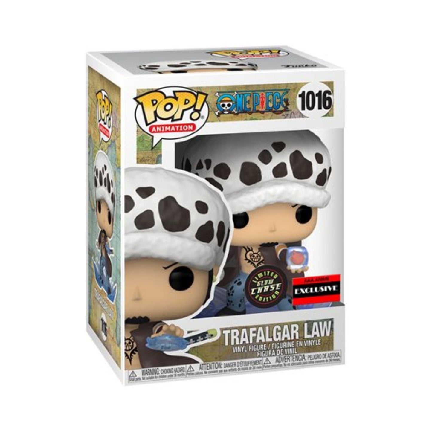 Trafalgar Law Funko Pop! One Piece - Glow Chase Limited Edition AAA Exclusive Vinyl Figure #1016 with Display Box Protector Case