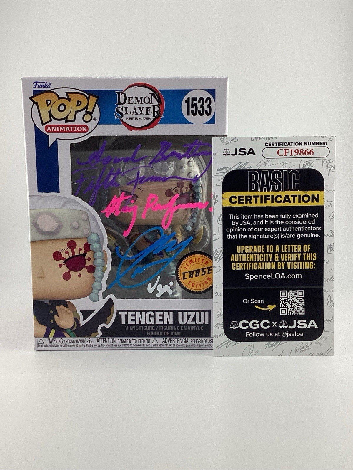 Funko Pop! Demon Slayer -Tengen Uzui CHASE - Signed By Ray Chase *JSA* #1533