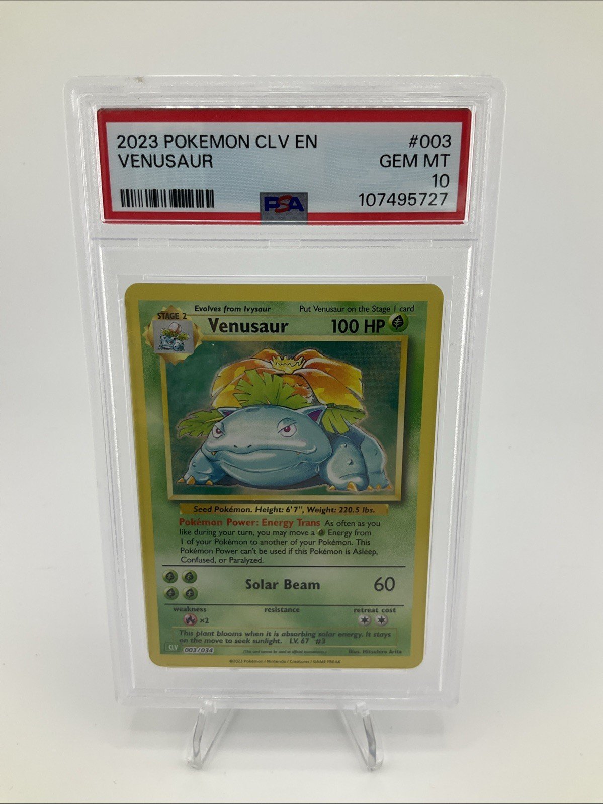 2023 Pokemon CLV EN 003 Venusaur - PSA 10
